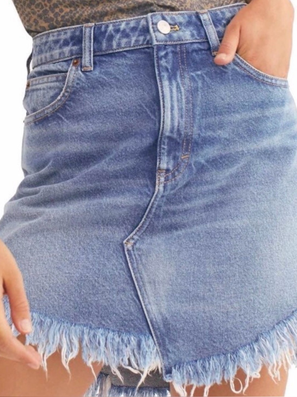 Free People Bailey Denim Mini Skirt